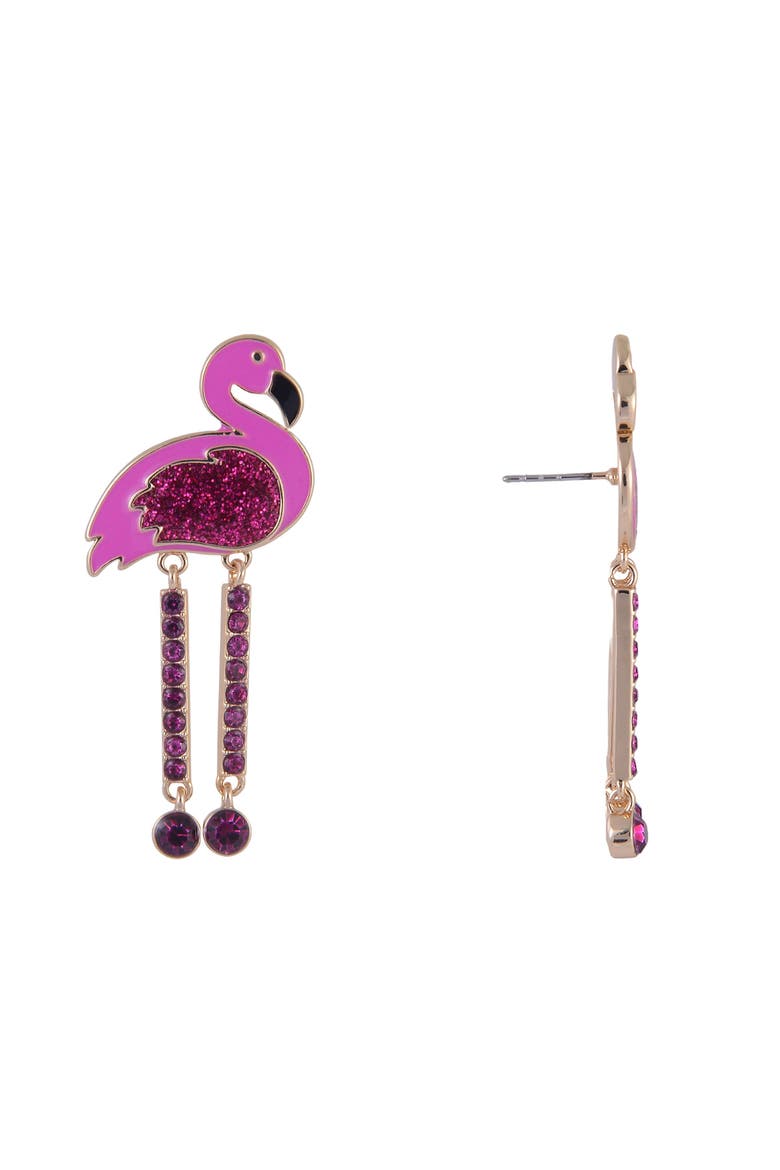Pink Flamingo Earrings, Alternate, color, Pink
