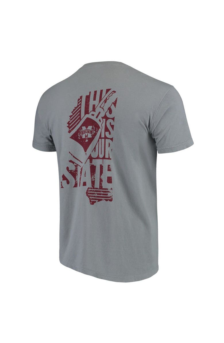 IMAGE ONE Men's Gray Mississippi State Bulldogs Phrase Local Comfort Color T-Shirt, Alternate, color, 