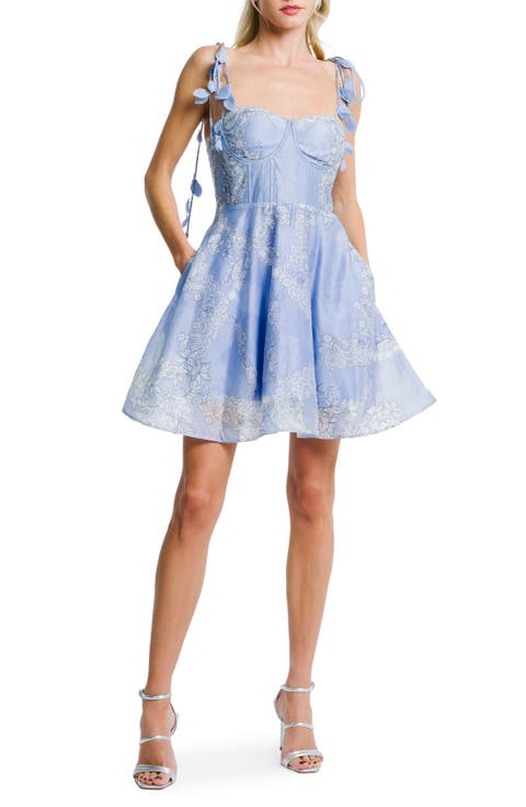 Kaelin Floral Print Voile Minidress