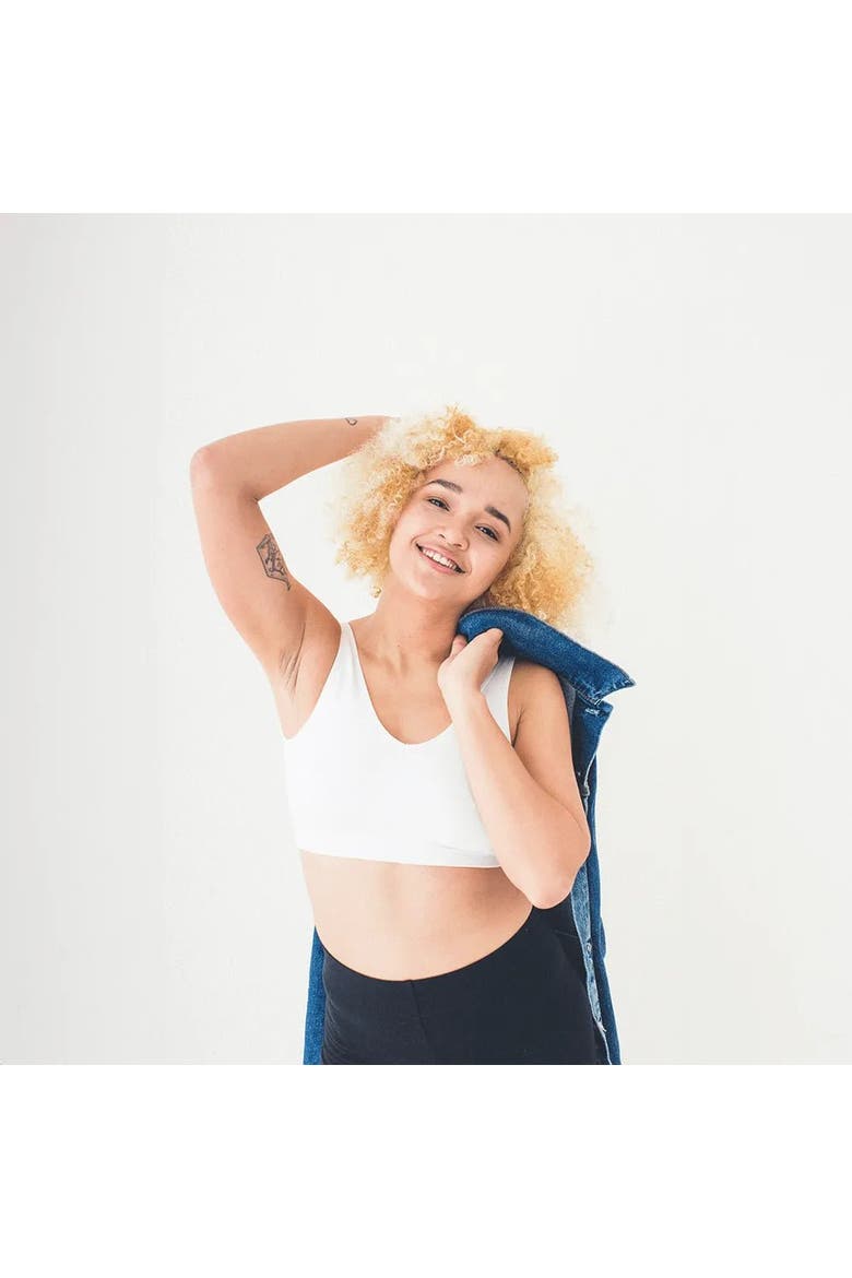 Soft Reversible V Bralette, Alternate, color, white