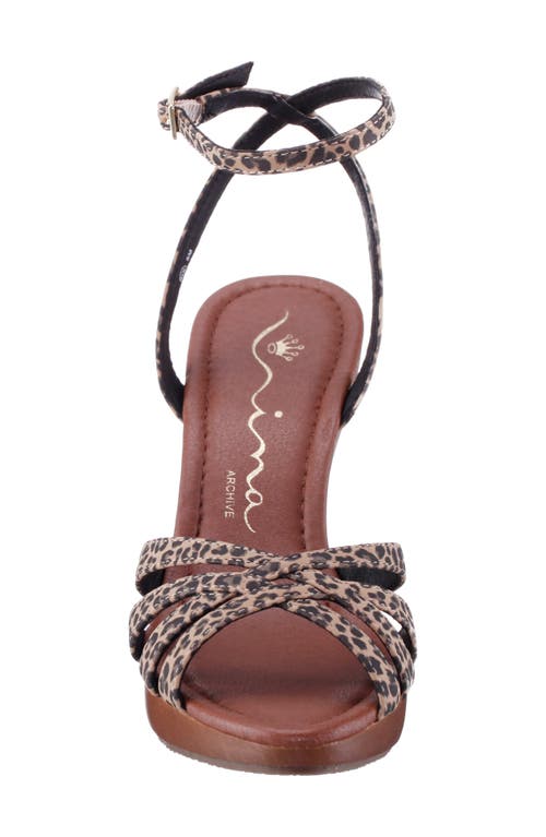 Nina Womens Animal Print Man Made Ankle Strap In Cheetah