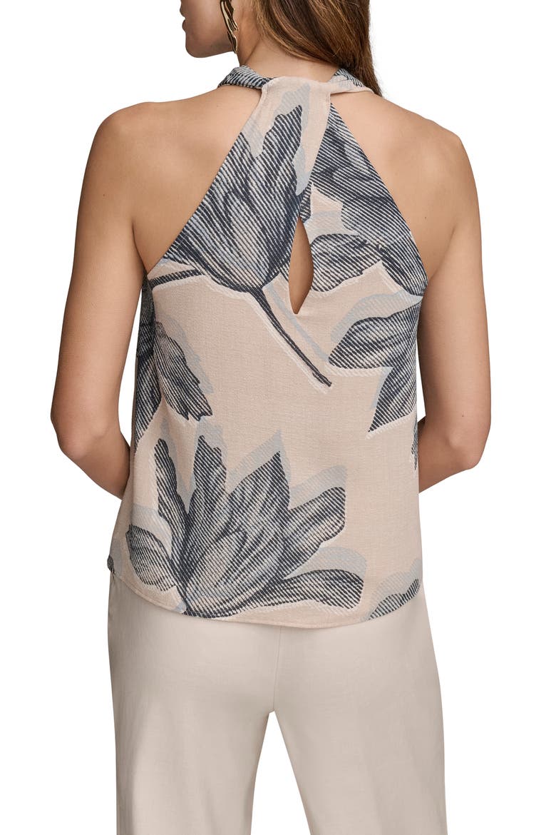 Print V-Neck Sleeveless Top, Alternate, color, SAND COMBO