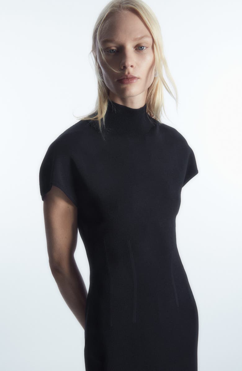 COS Mock Neck Corset Sweater Dress, Alternate, color, 