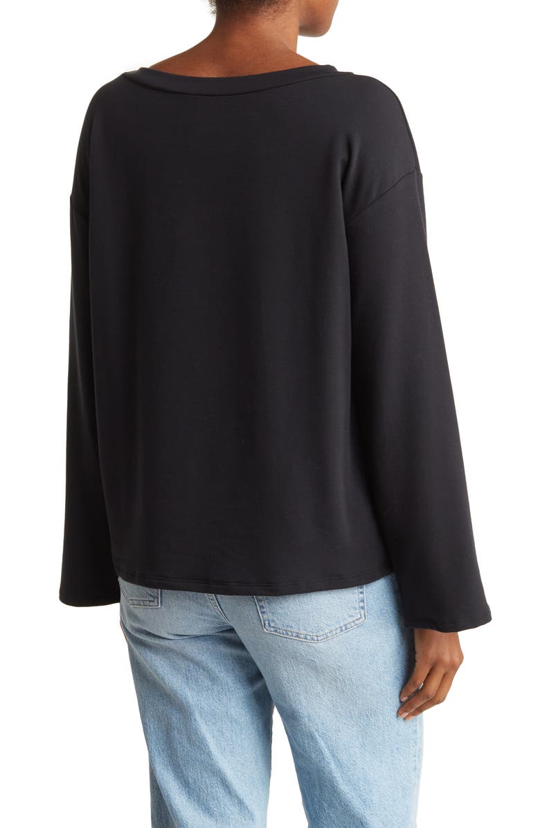 GO COUTURE Spring Crewneck Sweater, Alternate, color, Black