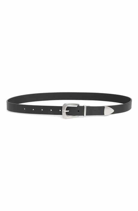 Curved Buckle Leather Belt