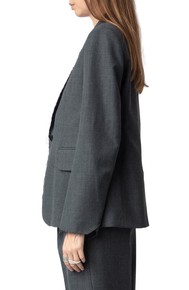 Zadig & Voltaire Vavy Raw Edge Jacket, Alternate, color, 