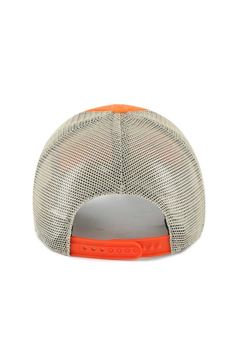 Men's '47 Orange Clemson Tigers Four Stroke Clean Up Trucker Snapback Hat, Alternate, color, Orange