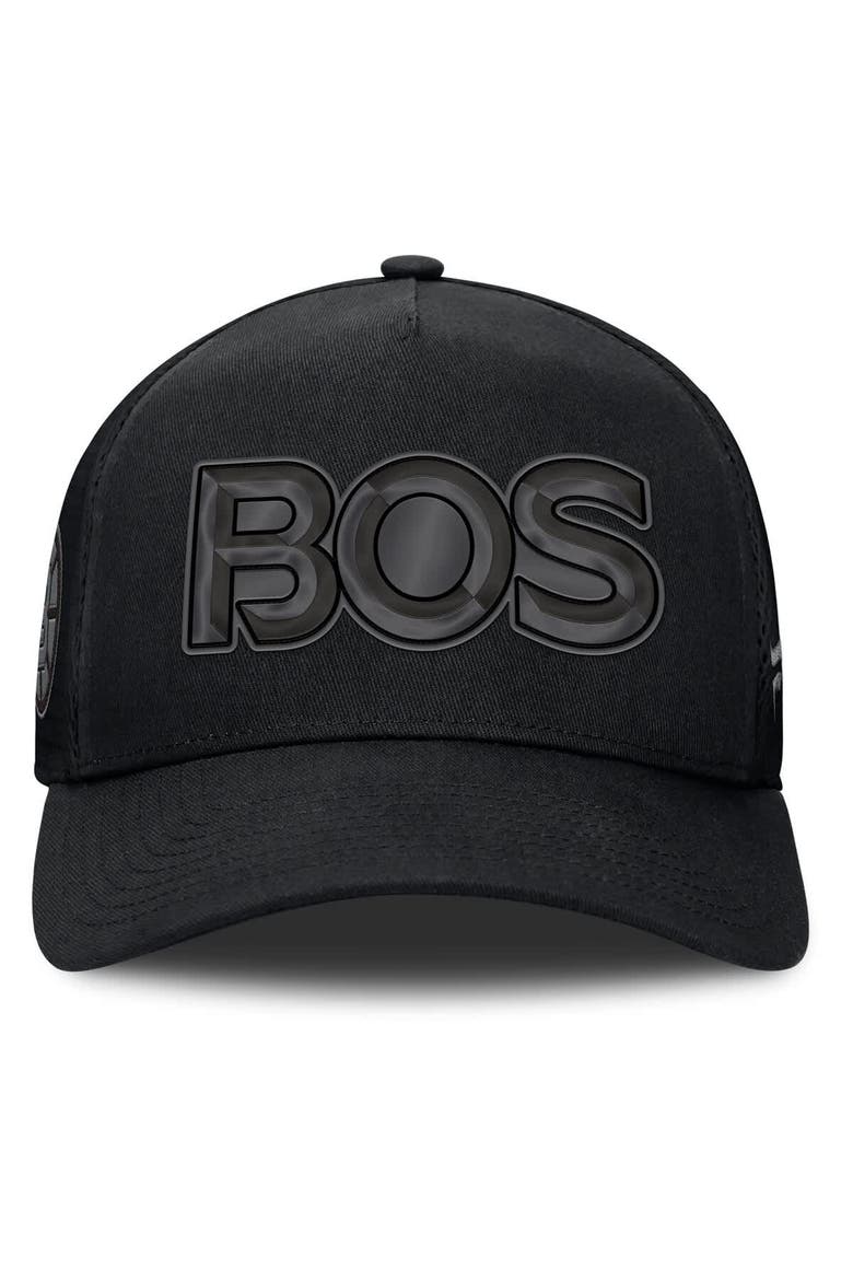 Men's Fanatics Black Boston Bruins Authentic Pro Road Team Code Trucker Adjustable Hat, Alternate, color, Black