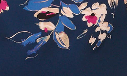 Adrianna Papell Placed Floral Dress In Blue