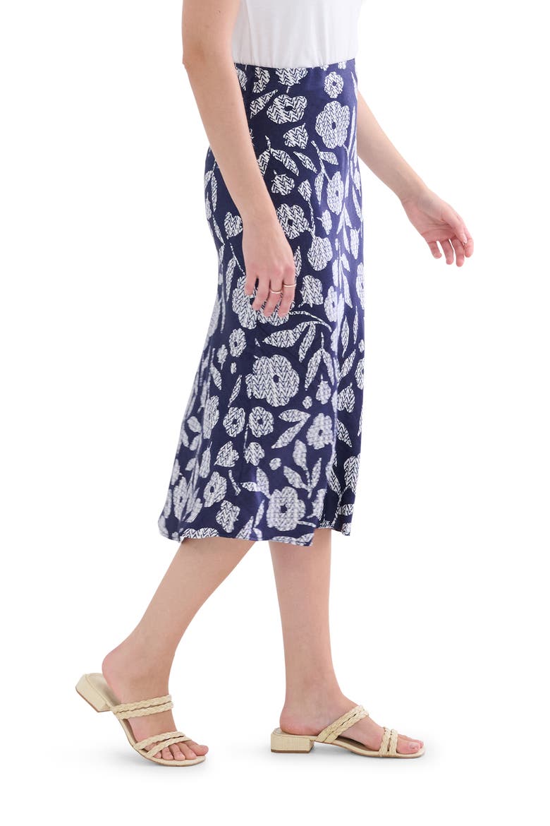 Grace Floral Woven Midi Skirt, Alternate, color, PATRIOT BLUE