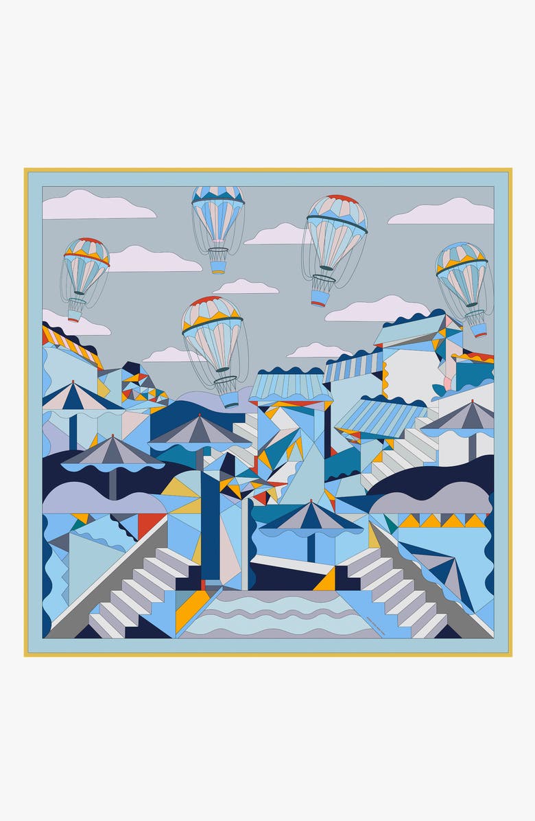 Jessie Zhao New York Double Sided Silk Scarf of Journey, Alternate, color, Green