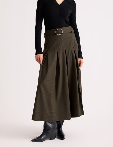 Mini Checked Belted Skirt