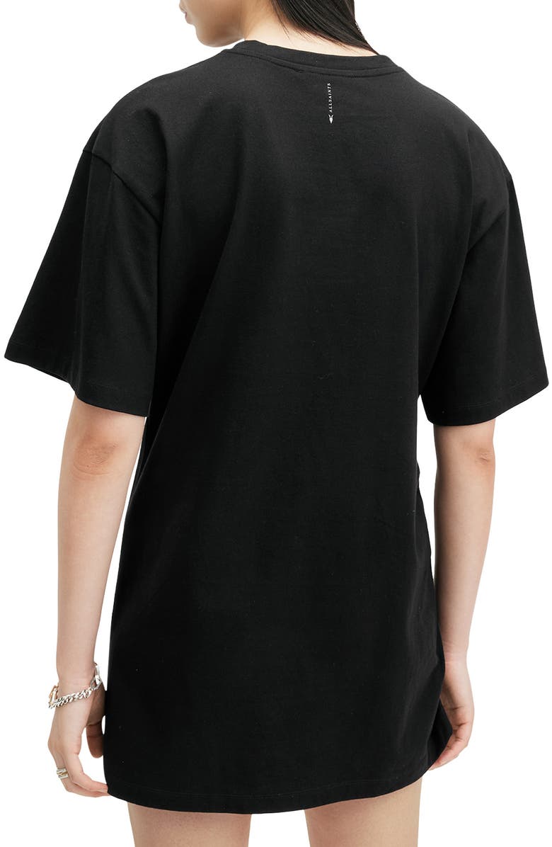 AllSaints Naenia Drawstring Ruched T-Shirt Minidress, Alternate, color, 