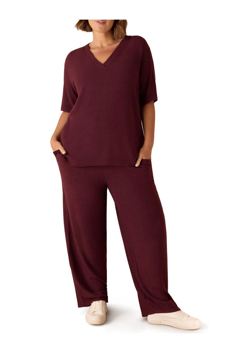V-Neck Supersoft T-Shirt, Alternate, color, Burgundy