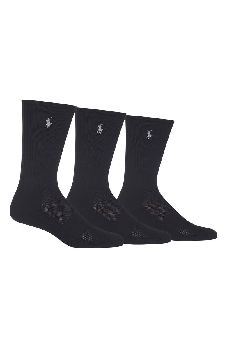 Polo Ralph Lauren 3-Pack Tech Athletic Crew Socks, Main, color, 