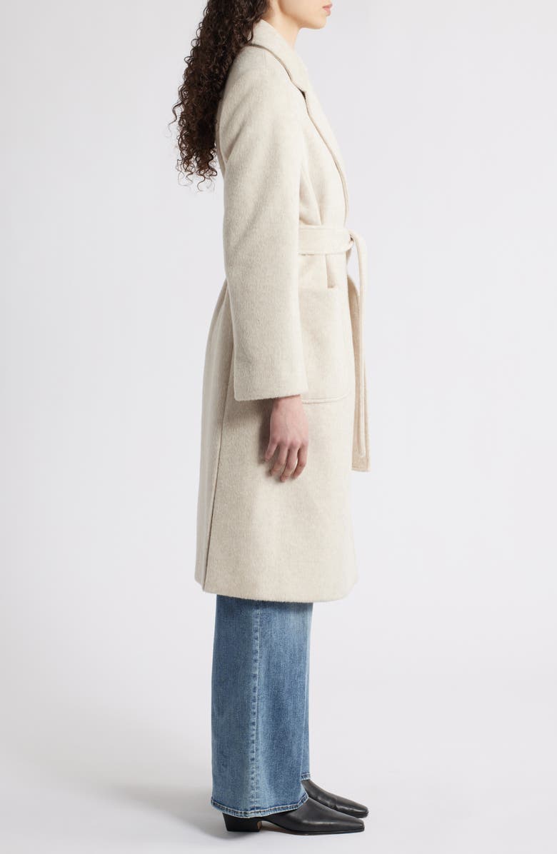 Sam Edelman Longline Wrap Coat, Alternate, color, Oatmeal