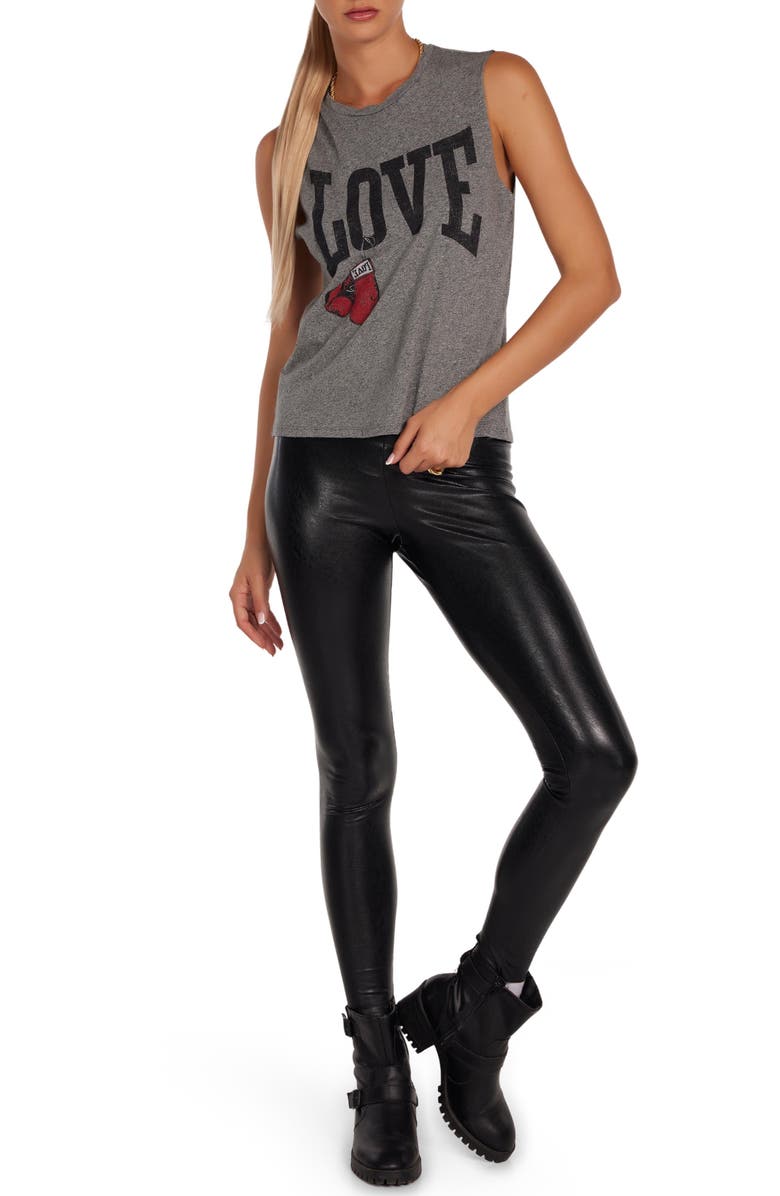 Lauren Moshi Kel Vintage Boxing Love Tee, Alternate, color, Heather Grey