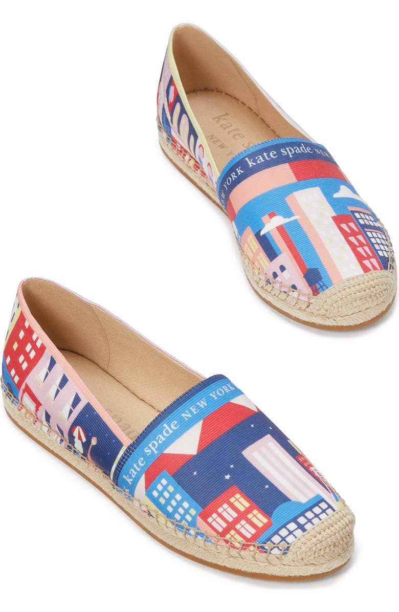 Kate Spade New York city map espadrille flat, Alternate, color,