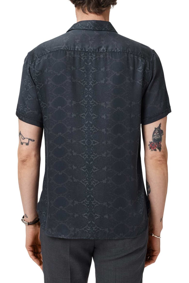 Loren Slim Fit Short Sleeve Button-Up Shirt, Alternate, color, BLACK