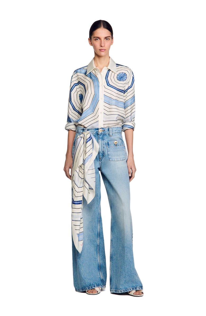 SANDRO Spiral-motif long sleeve shirt, Alternate, color, 