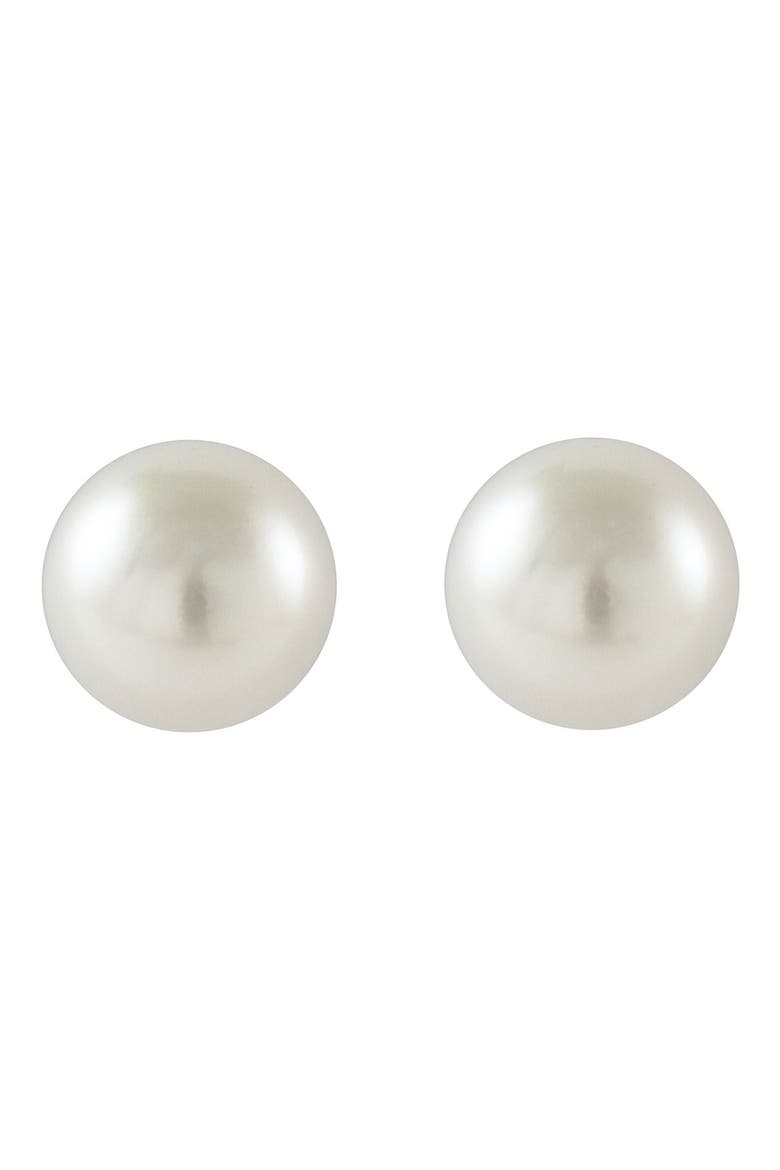 Luna 8mm Pearl Stud Earrings, Alternate, color, SILVER