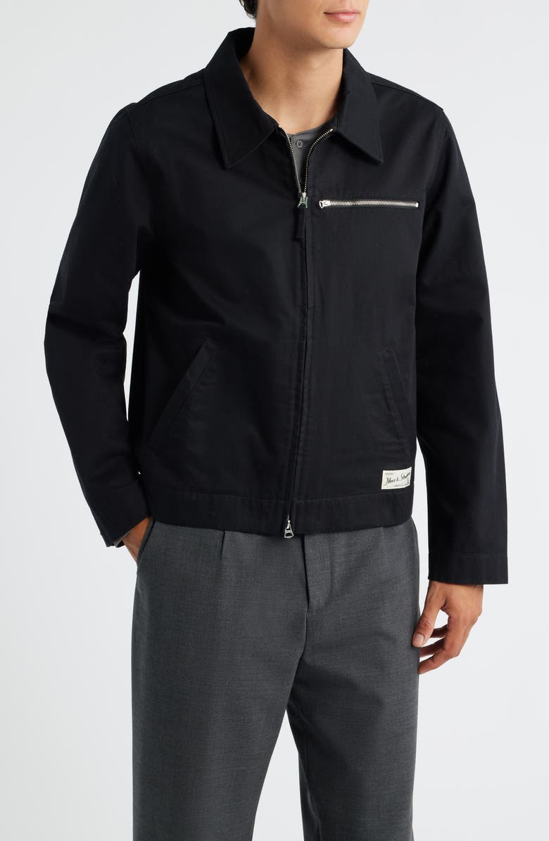 MERZ B SCHWANEN Organic Cotton Twill Work Jacket, Alternate, color, Deep Black