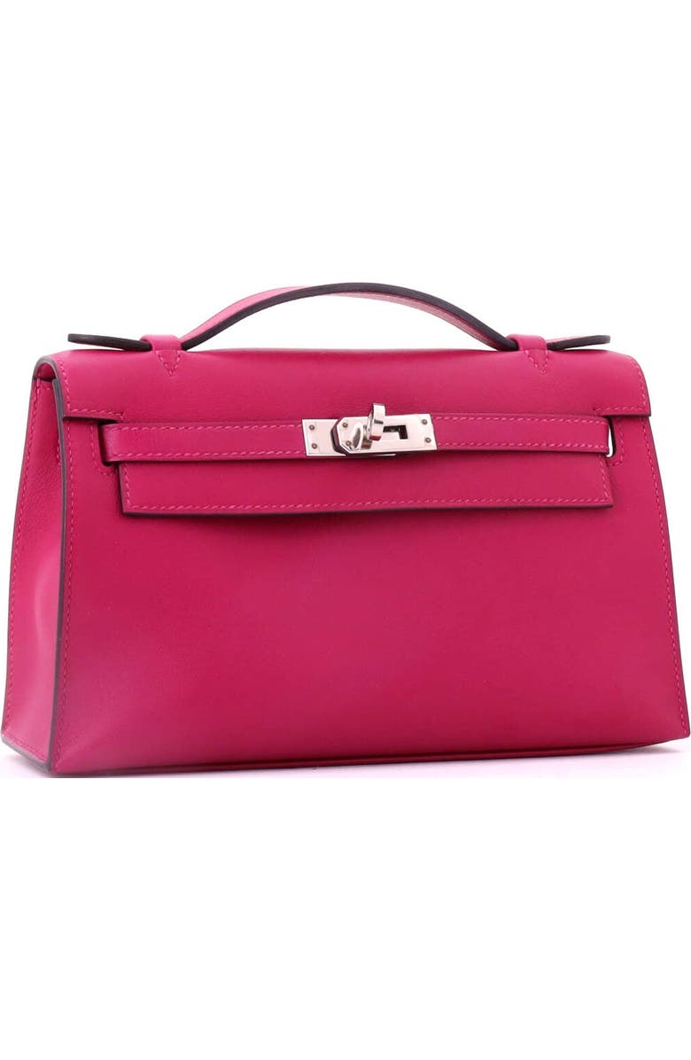 Pre-Owned Hermes Kelly Pochette Swift, Alternate, color, Rose Pourpre