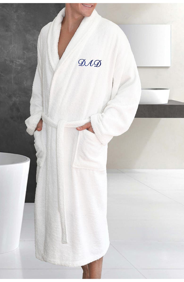 Linum Home Textiles Terry Embroidered Bathrobe, Alternate, color, White