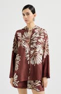 Brunello Cucinelli Bloom print pongee shirt
