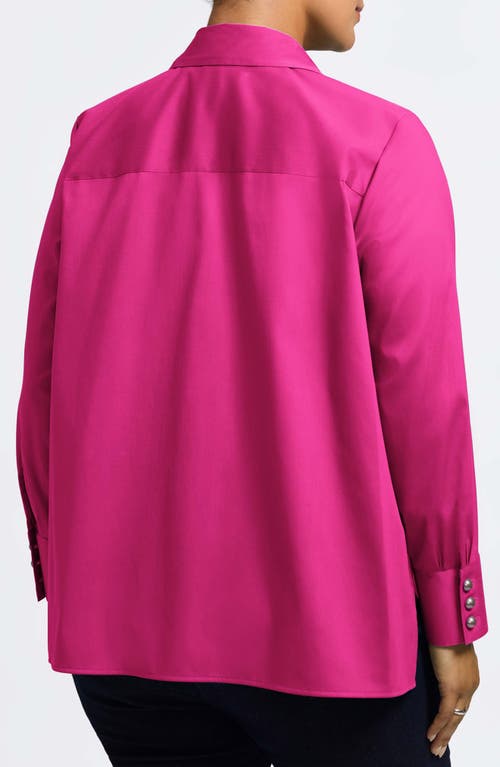 Foxcroft Pearly Bead Button-up Shirt In Pink