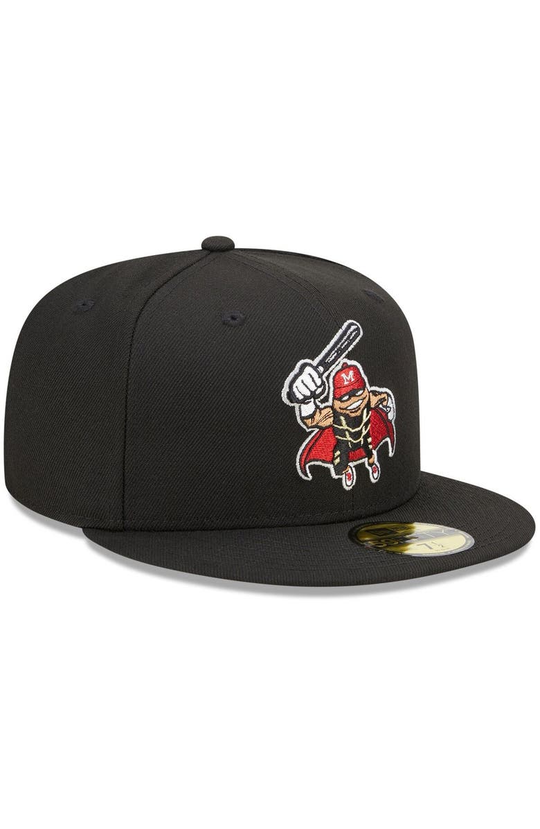 New Era Men's New Era Black Modesto Nuts Marvel x Minor League 59FIFTY Fitted Hat, Alternate, color, 