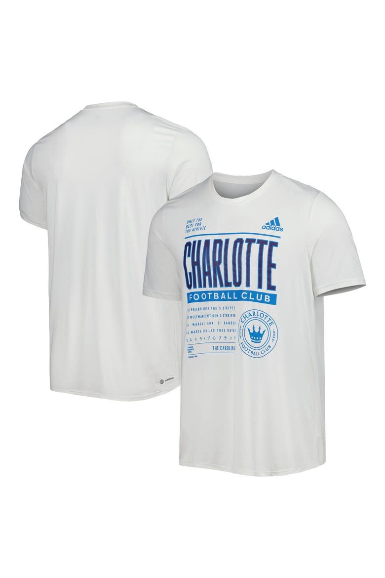 Men's adidas White Charlotte FC Club DNA Performance T-Shirt, Main, color, White
