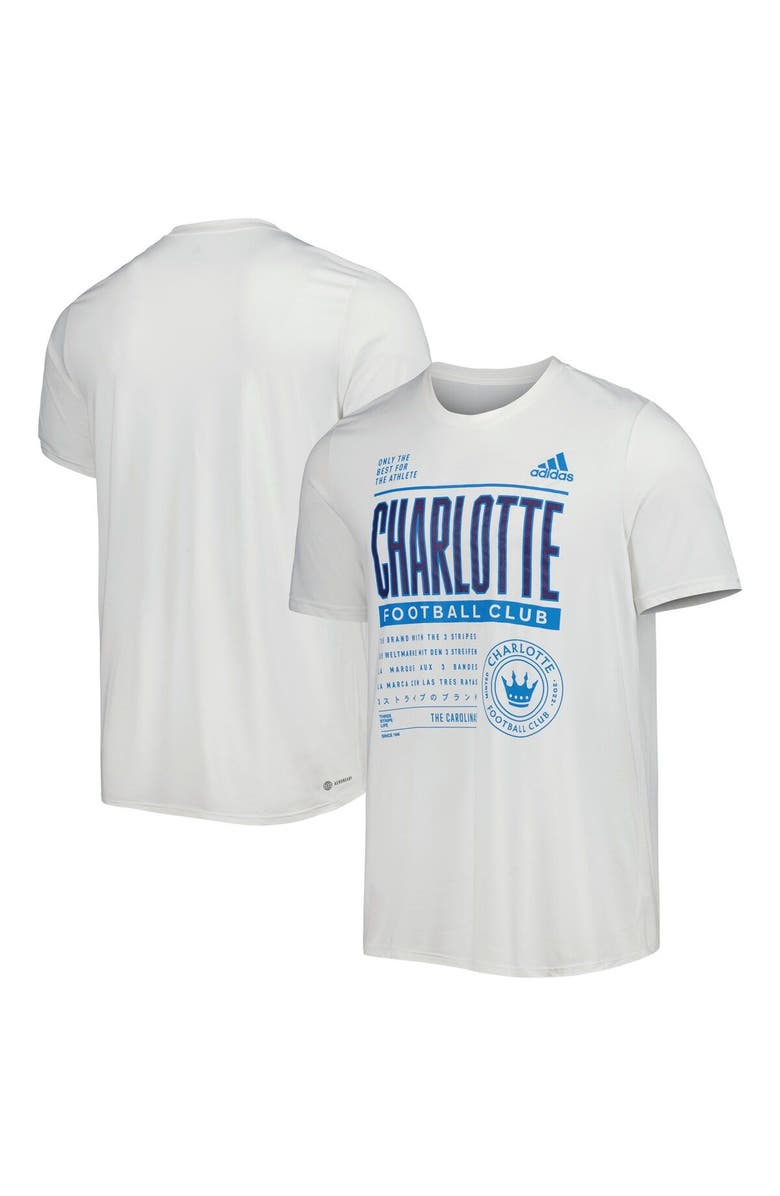 adidas Men's adidas White Charlotte FC Club DNA Performance T-Shirt, Main, color, White