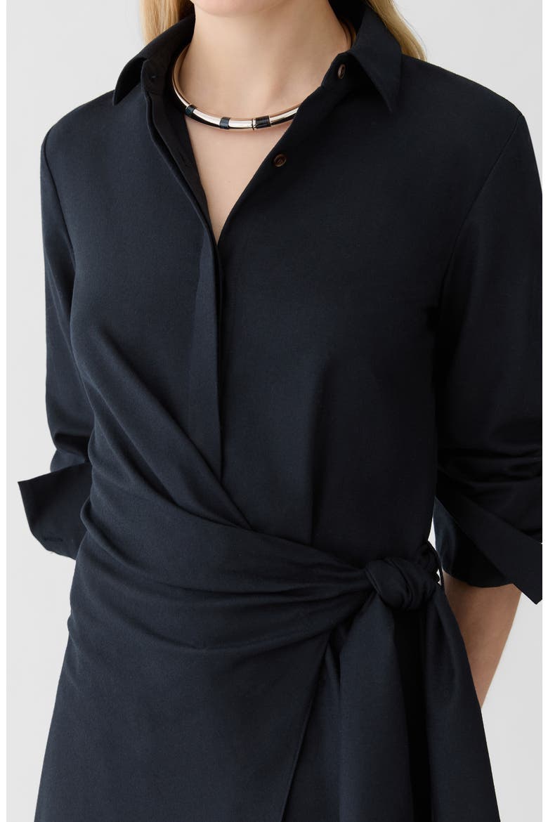 Wool Wrap Midi Dress, Alternate, color, INK