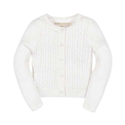 HOPE & HENRY HOPE & HENRY BABY ORGANIC CABLE CARDIGAN SWEATER, INFANT