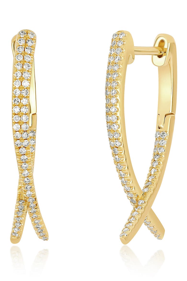 Diamond Loop Hoop Ear Jackets, Main, color, 14K YELLOW GOLD