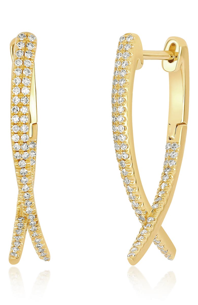 EF Collection Diamond Loop Hoop Ear Jackets, Main, color, 14K Yellow Gold