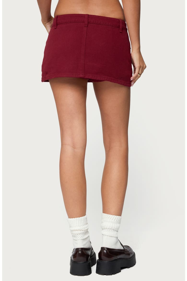 Camelia Low Rise Denim Miniskort, Alternate, color, BURGUNDY