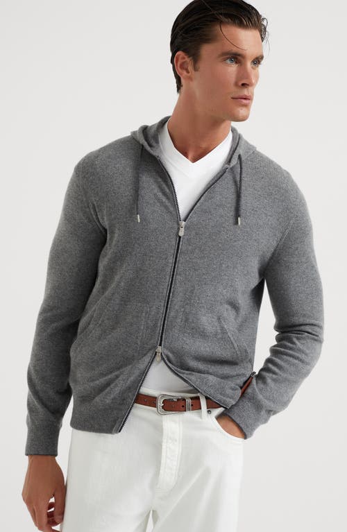 Brunello Cucinelli Sweatshirt-style Cardigan In Dark Grey