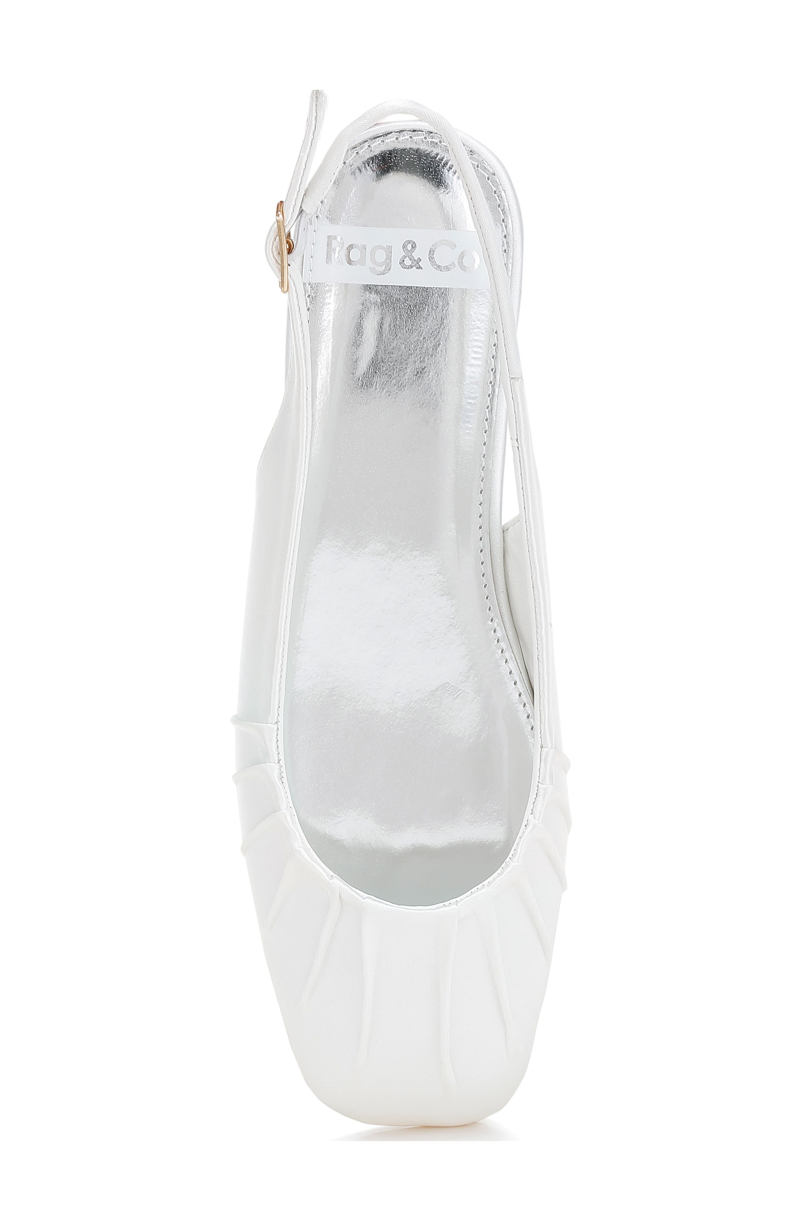Rag & Co Cheeni Satin Slingback Flat, Alternate, color, White
