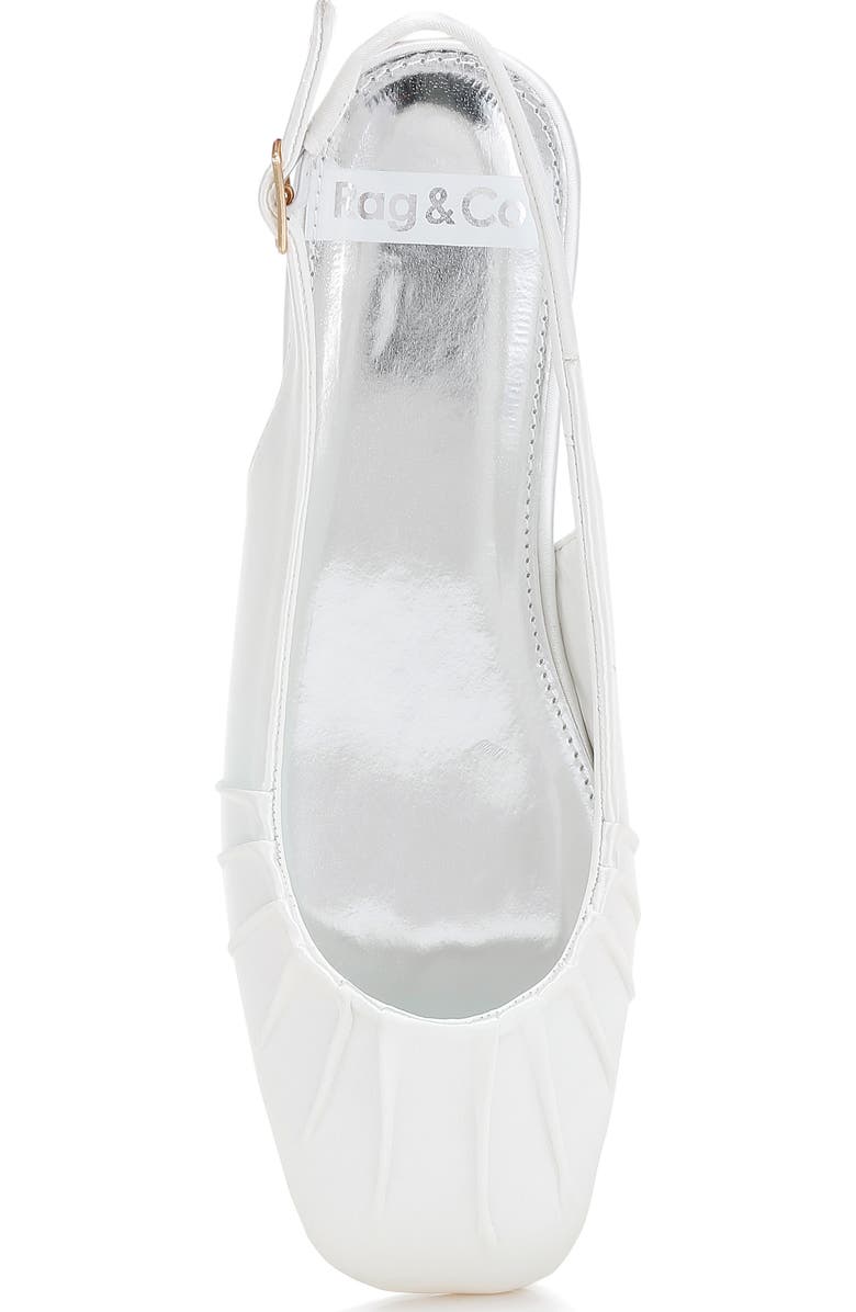 Rag & Co Cheeni Satin Slingback Flat, Alternate, color, White