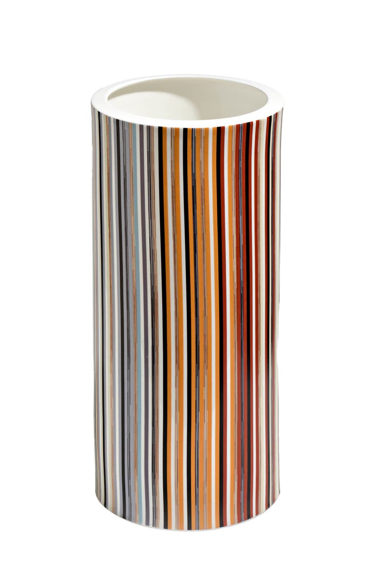 High Vase STRIPES  Jenkins 148 diam. 6.3", H 14", Main, color, Multicolor