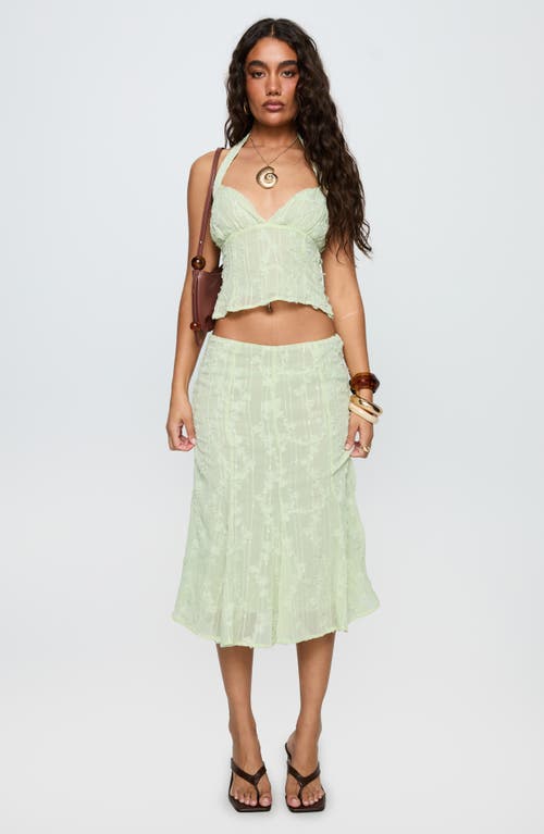 Princess Polly Aspyn Crop Halter Top In Green