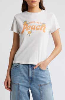 Re/Done Peach Cotton Graphic T-Shirt