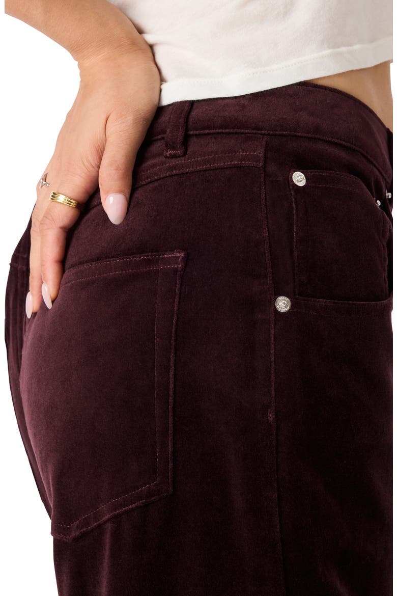 Sydnee Stretch Velvet Wide Leg Pants, Alternate, color, DEEP FIG