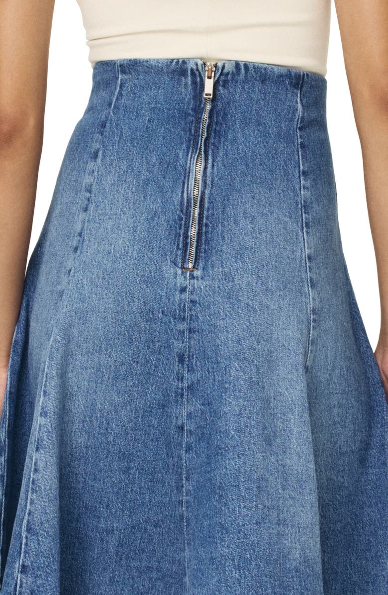 WARP+WEFT Los Midi Denim Skirt, Alternate, color, 