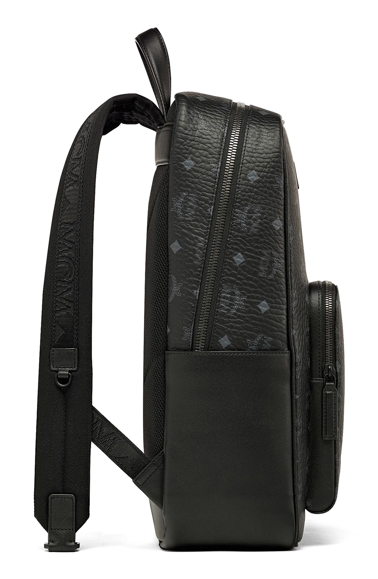 MCM Medium Aren Coated Canvas Backpack, Alternate, color, 