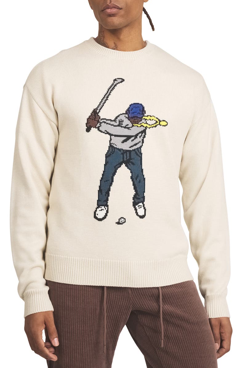 Eastside Golf Swingman Intarsia Crewneck Sweater, Main, color, 