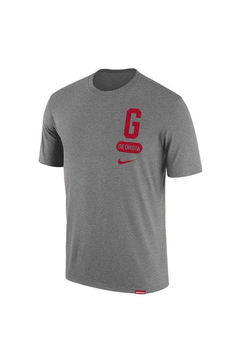 Men's Nike Heather Gray Georgia Bulldogs Campus Letterman Tri-Blend T-Shirt, Alternate, color, Heather Gray