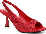 Nicole Miller Peeps Crystal Peep Toe Slingback Pump